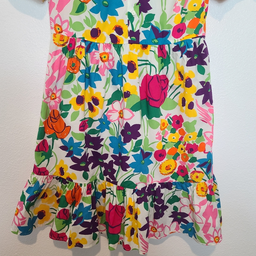 J. Crew Puff Sleeve Dress in Vibrant Garden Print Size 6 - Picture 9 of 11